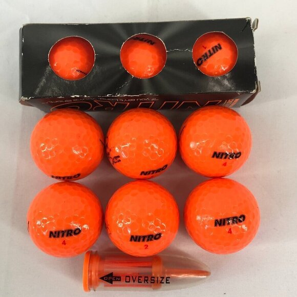 Nitro Orange Golf Balls Set of 9, 3 New In Box With 1 Brush-T - Picture 2 of 5